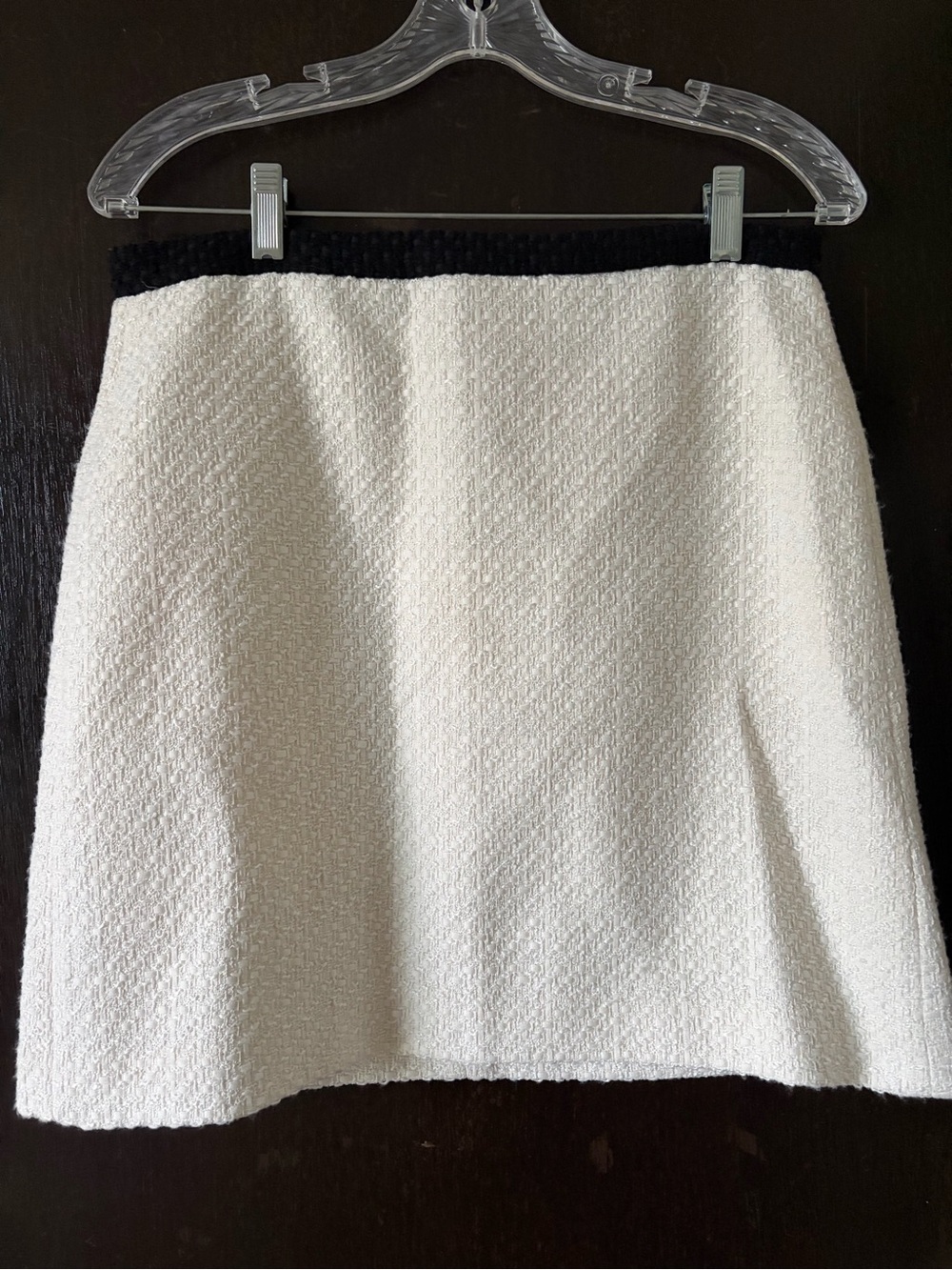 Ann Taylor Cream Black Acrylic Wool mini skirt